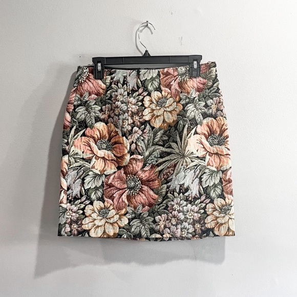 Top Shop Jacquard multi-colored Grannie Chic Floral Tapestry Weave Mini Skirt 8 - Picture 4 of 14